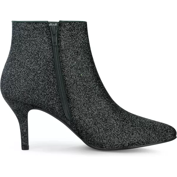 Allegra K Women's Glitter Pointed Toe Stiletto Heel Ankle Boots