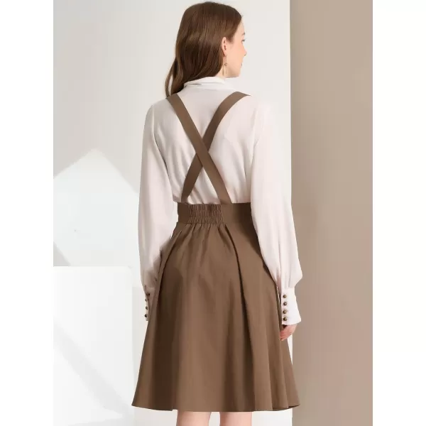 Allegra K Women's Halloween Suspender Braces Skirts Elastic Waist Overall Dress