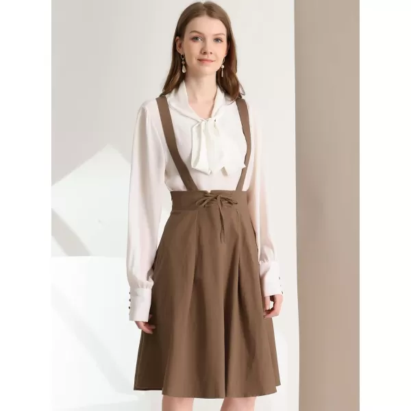 Allegra K Women's Halloween Suspender Braces Skirts Elastic Waist Overall Dress