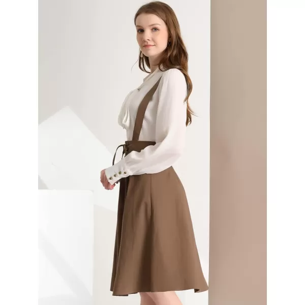 Allegra K Women's Halloween Suspender Braces Skirts Elastic Waist Overall Dress