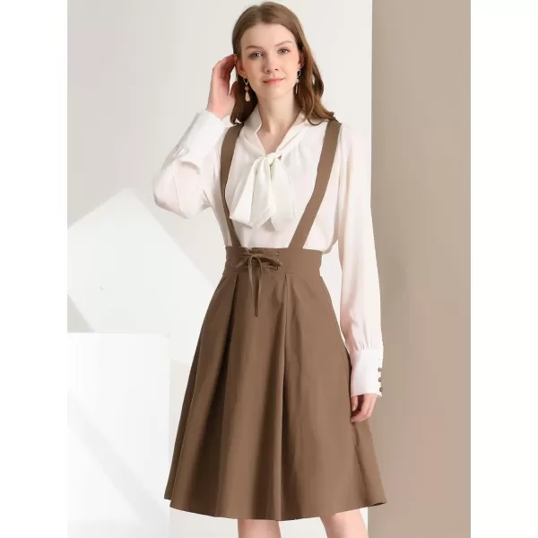 Allegra K Women's Halloween Suspender Braces Skirts Elastic Waist Overall Dress