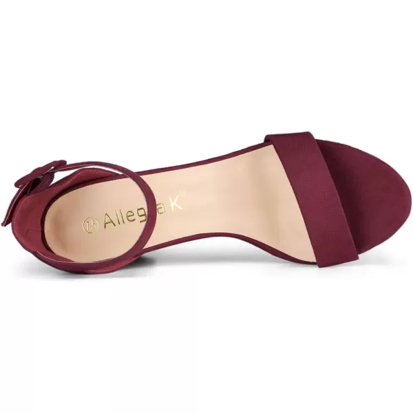 Allegra K Women's High Chunky Heel Buckle Ankle Strap Sandals