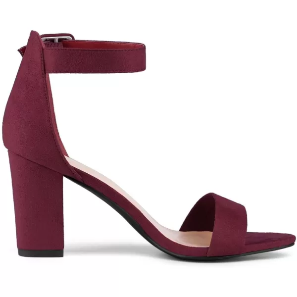 Allegra K Women's High Chunky Heel Buckle Ankle Strap Sandals