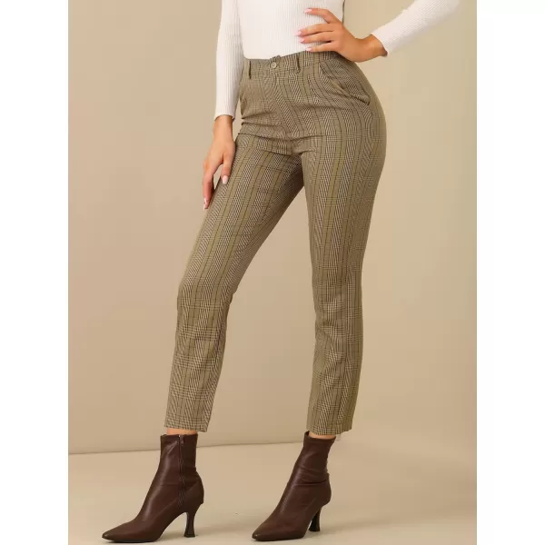 Allegra K Women's High Waist Elastic Back Office Work Ankle Pants