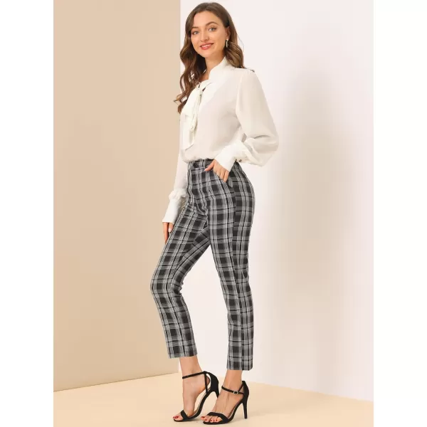 Allegra K Women's High Waist Elastic Back Office Work Ankle Pants