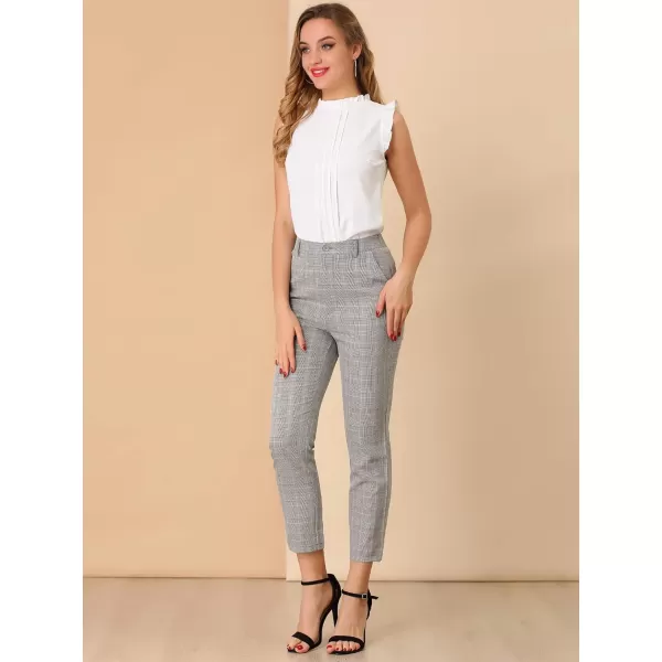 Allegra K Women's High Waist Elastic Back Office Work Ankle Pants