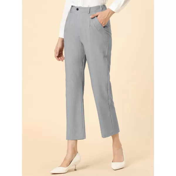 Allegra K Women's High Waist Elastic Back Office Work Ankle Pants