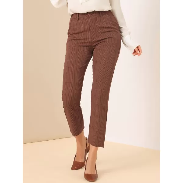 Allegra K Women's High Waist Elastic Back Office Work Ankle Pants