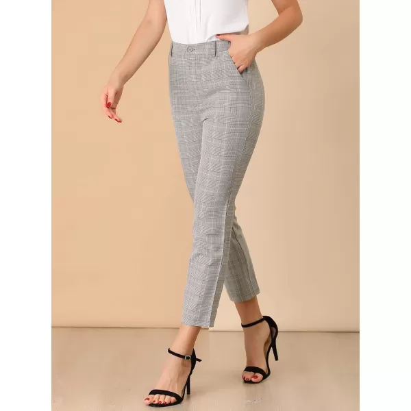 Allegra K Women's High Waist Elastic Back Office Work Ankle Pants
