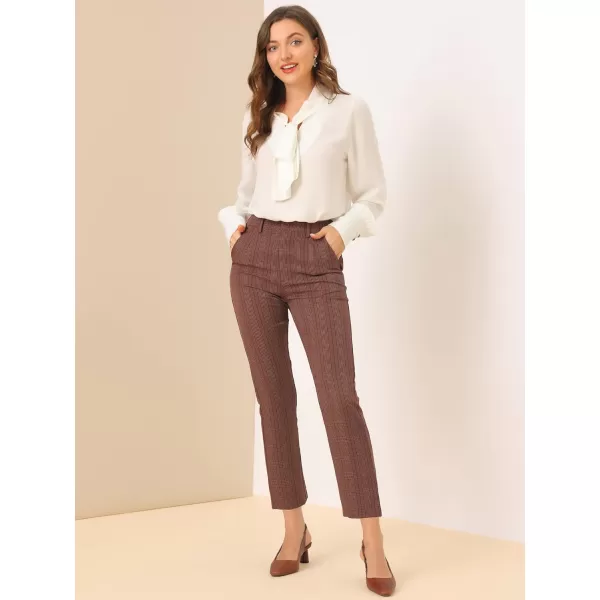 Allegra K Women's High Waist Elastic Back Office Work Ankle Pants