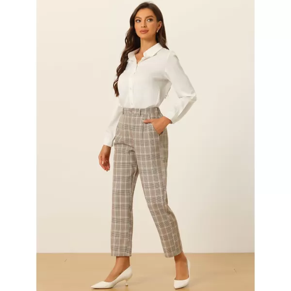 Allegra K Women's High Waist Elastic Back Office Work Ankle Pants