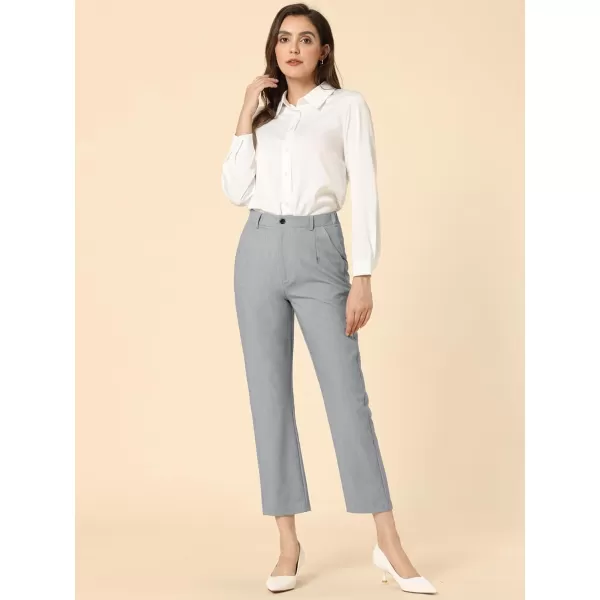 Allegra K Women's High Waist Elastic Back Office Work Ankle Pants