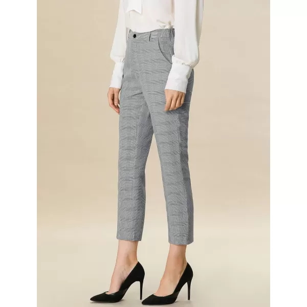 Allegra K Women's High Waist Elastic Back Office Work Ankle Pants