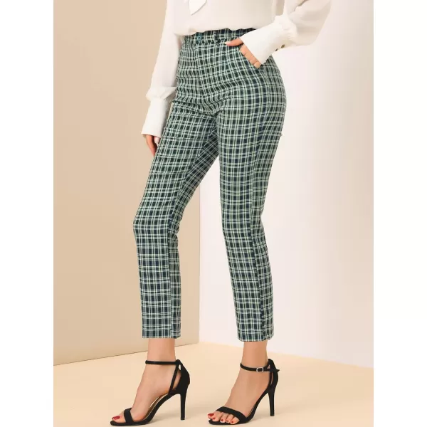 Allegra K Women's High Waist Elastic Back Office Work Ankle Pants