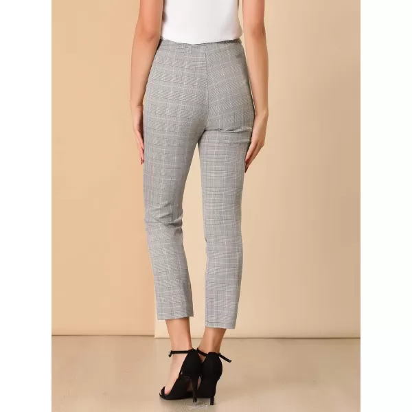 Allegra K Women's High Waist Elastic Back Office Work Ankle Pants