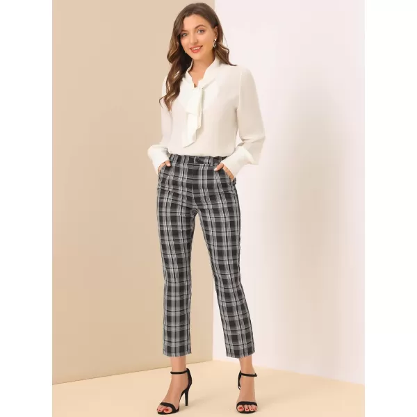 Allegra K Women's High Waist Elastic Back Office Work Ankle Pants