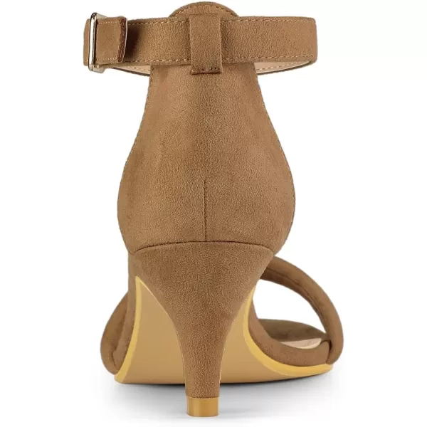 Allegra K Women's Kitten Heel Ankle Strap Sandals Shoes