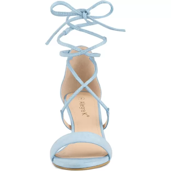 Allegra K Women's Kitten Heel Lace Up Open Toe Sandals