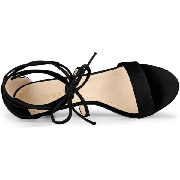 Allegra K Women's Kitten Heel Lace Up Open Toe Sandals