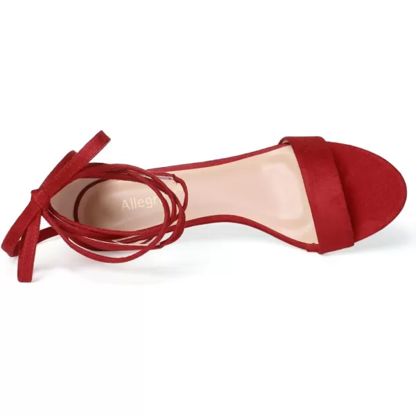 Allegra K Women's Kitten Heel Lace Up Sandals