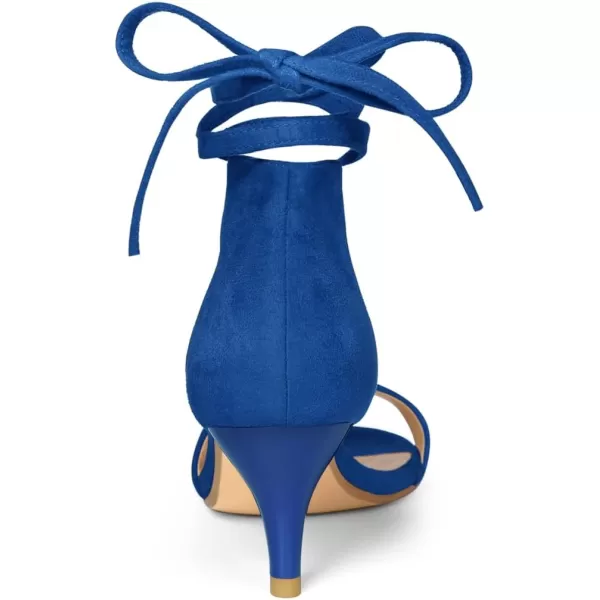 Allegra K Women's Kitten Heel Lace Up Sandals