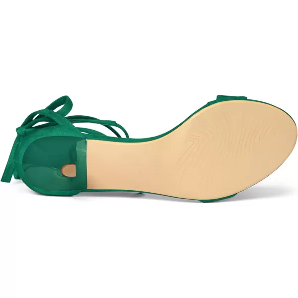 Allegra K Women's Kitten Heel Lace Up Sandals