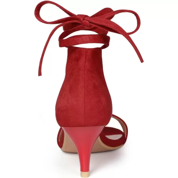 Allegra K Women's Kitten Heel Lace Up Sandals