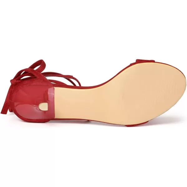 Allegra K Women's Kitten Heel Lace Up Sandals