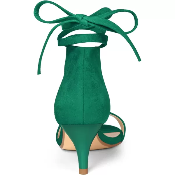 Allegra K Women's Kitten Heel Lace Up Sandals