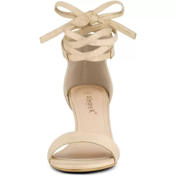 Allegra K Women's Kitten Heel Lace Up Sandals