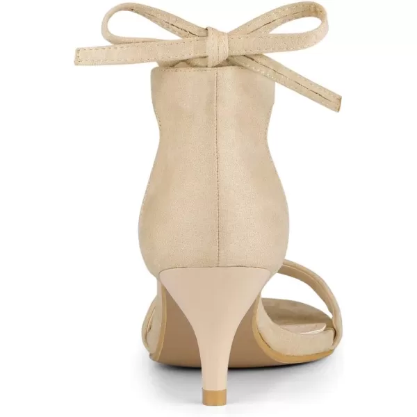 Allegra K Women's Kitten Heel Lace Up Sandals