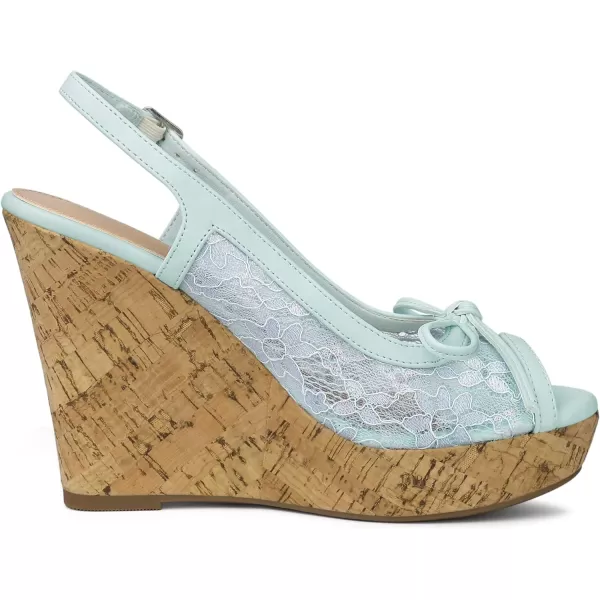 Allegra K Women's Lace Platform Wedges Wedge Heel Sandals