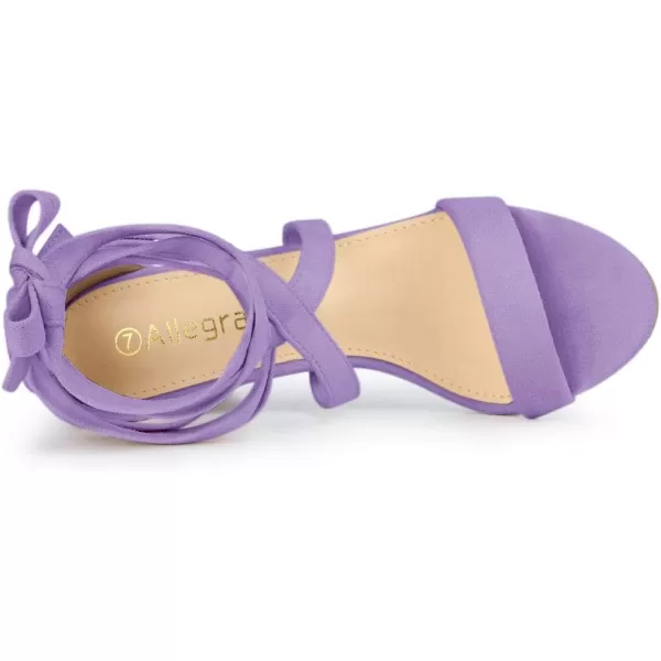 Allegra K Women's Lace Up Block Heels Sandals