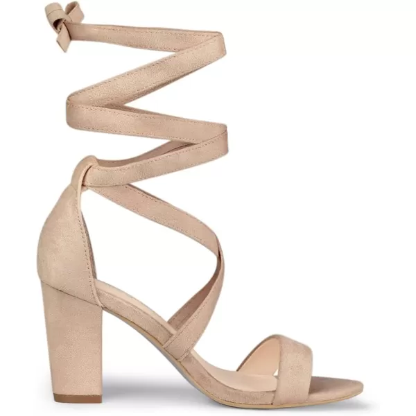 Allegra K Women's Lace Up Block Heels Sandals