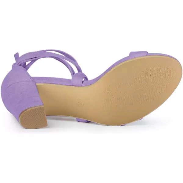 Allegra K Women's Lace Up Block Heels Sandals