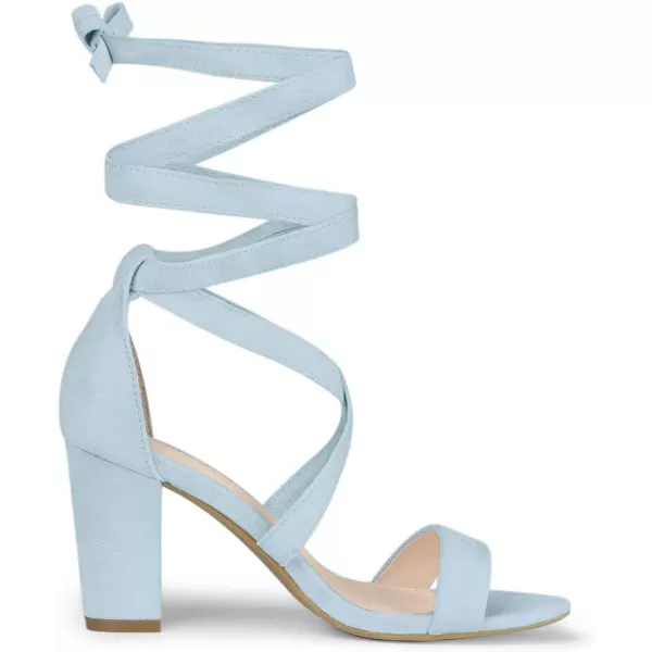Allegra K Women's Lace Up Block Heels Sandals