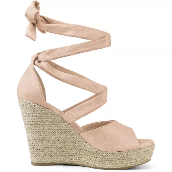 Allegra K Women's Lace Up Espadrilles Wedges Sandals