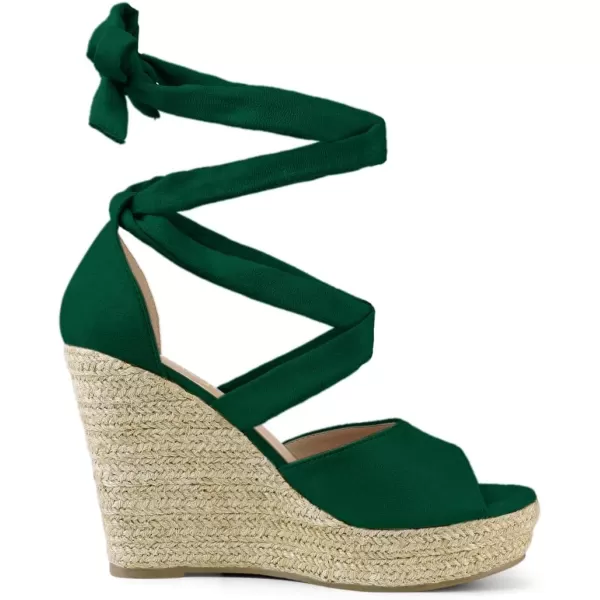 Allegra K Women's Lace Up Espadrilles Wedges Sandals