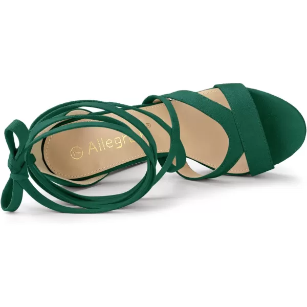 Allegra K Women's Lace Up Platform Chunky High Heels Sandals