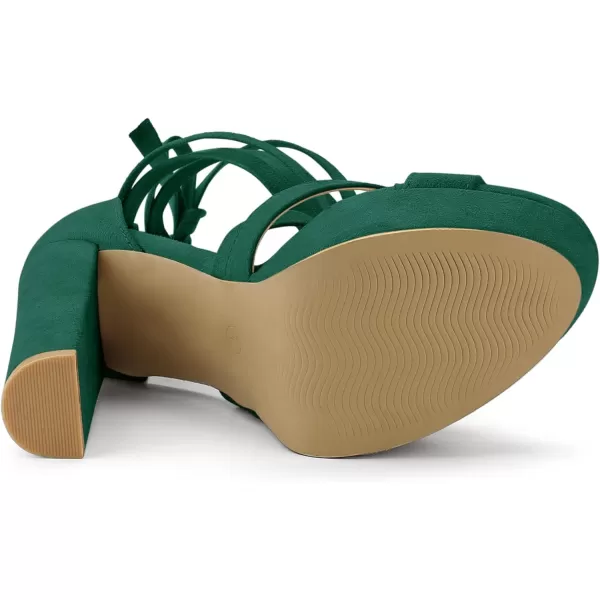 Allegra K Women's Lace Up Platform Chunky High Heels Sandals