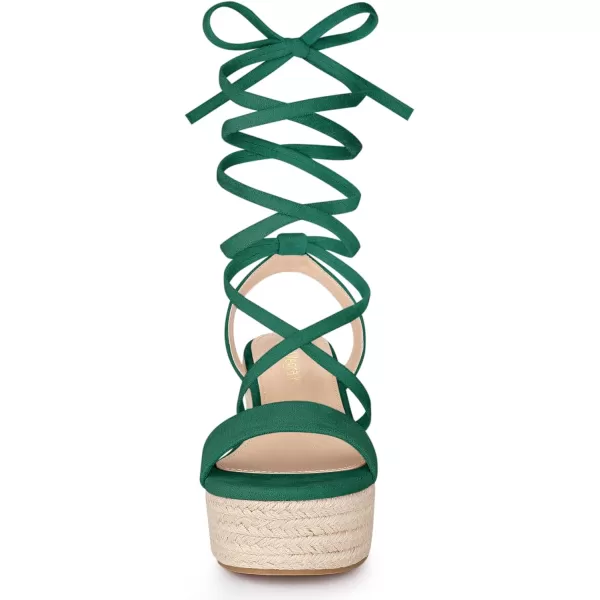 Allegra K Women's Lace Up Wedge Heel Slingback Platform Strappy Sandals