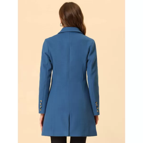 Allegra K Women's Lapel Single-Breasted Long Outerwear Winter Coats