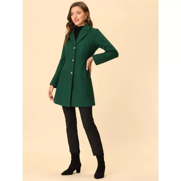 Allegra K Women's Lapel Single-Breasted Long Outerwear Winter Coats