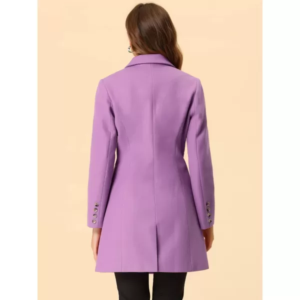 Allegra K Women's Lapel Single-Breasted Long Outerwear Winter Coats