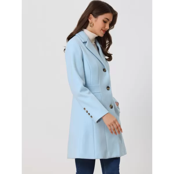 Allegra K Women's Lapel Single-Breasted Long Outerwear Winter Coats