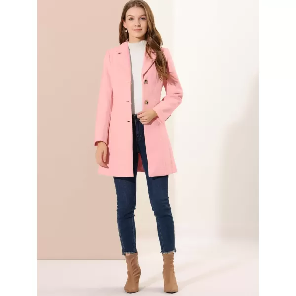 Allegra K Women's Lapel Single-Breasted Long Outerwear Winter Coats