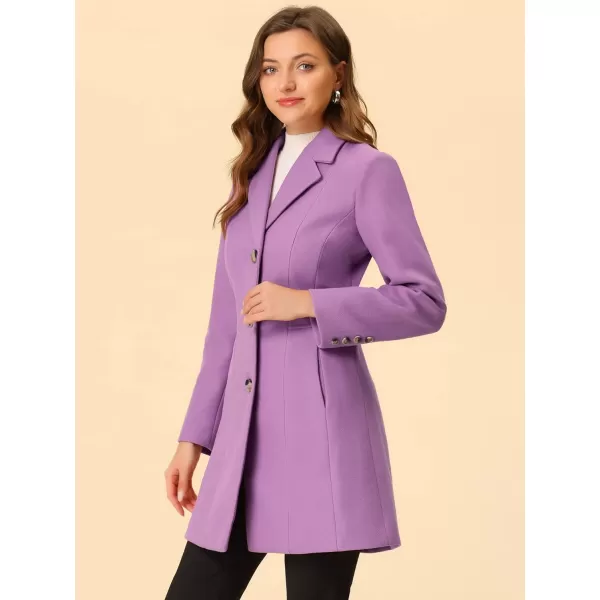 Allegra K Women's Lapel Single-Breasted Long Outerwear Winter Coats