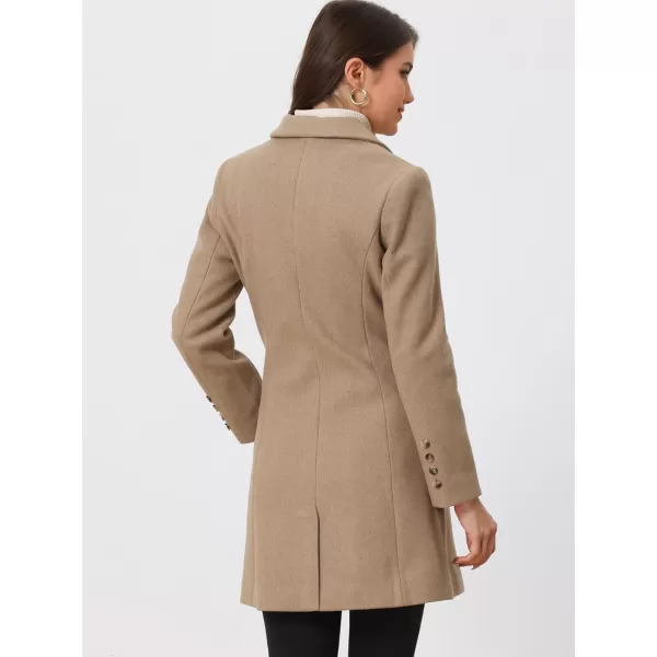 Allegra K Women's Lapel Single-Breasted Long Outerwear Winter Coats