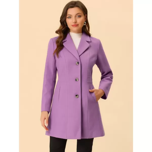 Allegra K Women's Lapel Single-Breasted Long Outerwear Winter Coats