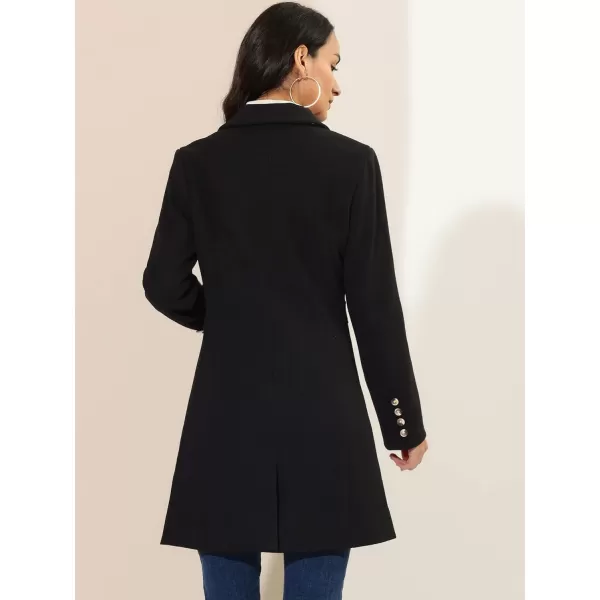 Allegra K Women's Lapel Single-Breasted Long Outerwear Winter Coats